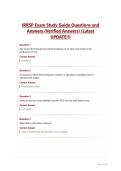 IRRSP Exam Study Guide Questions and Answers &lpar;Verified Answers&rpar; &lpar;Latest UPDATE&excl;&excl;&rpar;&period;