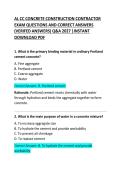 AL CC Concrete Construction Contractor Exam Questions and Correct Answers