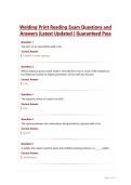 Welding Print Reading Exam Questions and&NewLine;Answers &vert;Latest Updated &vert; Guaranteed Pass
