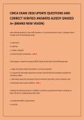 CMCA EXAM 2026 UPDATE QUESTIONS AND&NewLine;CORRECT VERIFIED ANSWERS ALREDY GRADED&NewLine;A&plus; &lpar;BRAND NEW VISION&rpar;