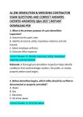 AL DW Demolition & Wrecking Contractor Exam Questions and Correct Answers