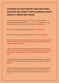 COLORADO CAR SALES MASTERY EXAM 2026 UPDATE&NewLine;QUESTIONS AND CORRECT VERIFIED ANSWERS ALREADY&NewLine;GRADED A&plus; &lpar;BRAND NEW VISION&rpar;