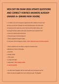HESI EXIT RN EXAM 2026 UPDATE QUESTIONS&NewLine;AND CORRECT VERIFIED ANSWERS ALREADY&NewLine;GRADED A&plus; &lpar;BRAND NEW VISION&rpar;