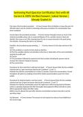 Swimming Pool Operator Certification Test With All Correct & 100&percnt; Verified Answers &vert;Latest Version &vert;Already Graded A&plus;