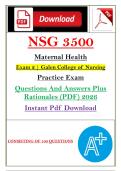 NSG 3500 Maternal Health Exams 1-4 &lpar;PDF&rpar; &vert; 2026 Galen Ultimate Exam Bundle