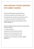 NURS 1000 EXAM 1 REVIEW QUESTIONS WITH CORRECT ANSWERS