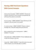 Nursing 1000 Final Exam Questions With Correct Answers 