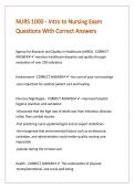 NURS 1000 - Intro to Nursing Exam Questions With Correct Answers 