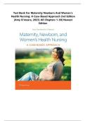 Test Bank For Maternity Newborn And Women&rsquo;s Health Nursing&colon; A Case-Based Approach 2nd Edition &lpar;Amy O'meara&comma; 2023&rpar; All Chapters 1-30&vert; Newest Edition