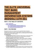 2026&sol;2027 THE ELITE TEST BANK&colon; Management Information Systems &lpar;Bidgoli 11th Ed&period;&rpar; &vert; S-Tier QA Scenarios & Explanations