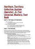 2026&sol;2027 Northern Territory Collection System Operator&colon; S-Tier Universal Mastery Test Bank &lpar;NWP30222&rpar; &vert; Q&A &plus; Rationale