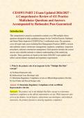 CESSWI PART 2 Exam Updated 2026&sol;2027 &ndash;&NewLine;A Comprehensive Review of 411 Practice Multichoice Questions and Answers Accompanied by Rationales&vert; Pass Guaranteed&NewLine;