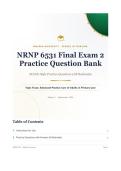 NRNP 6531 Final Exam 2 Walden University Question Bank 2026&sol;2027 with Verified Answers & Detailed Rationales&NewLine;&NewLine;