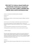 WGU D547 PA&colon; Evidence-Based Healthcare &NewLine;Administration Performance Assessment &NewLine;Practice Exam WITH CORRECT ANSWERS WELL &NewLine;VERIFIED AND IN-DEPTH RATIONALES 2026&excl;