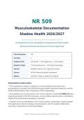 NR 509 Musculoskeletal Documentation Shadow Health 2026&sol;2027 &vert; Verified Q&A &vert; Pass Guaranteed&NewLine;&NewLine;