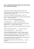 UNIT 18 WELDING PRINT READING TEST QUESTIONS WITH VERIFIED ANSWERS