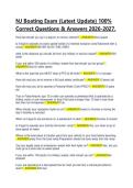 NJ Boating Exam &lpar;Latest Update&rpar; 100- Correct Questions & Answers 2026-2027&period;
