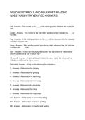 WELDING SYMBOLS AND BLUEPRINT READING QUESTIONS WITH VERIFIED ANSWERS