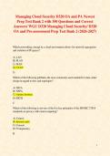 Managing Cloud Security D320 OA and PA Newest Prep Test Bank 2 with 350 Questions and Correct Answers&sol; WGU D320 Managing Cloud Security&sol; D320 OA and Pre-assessment Prep Test Bank 2 &lpar;2026-2027&rpar;
