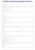 PATHO 370 Final Exam &vert; Practice Questions & Answers &vert; West Coast University Pathophysiology 2026&sol;2027