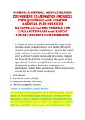 NATIONAL CLINICAL MENTAL HEALTH &NewLine;COUNSELING EXAMINATION &lpar;NCMHCE&rpar; &NewLine;WITH QUESTIONS AND VERIFIED &NewLine;ANSWERS&comma; PLUS DETAILED &NewLine;RATIONALES&sol;EXPERT VERIFIED FOR &NewLine;GUARANTEED PASS 2026&sol;LATEST &NewLine;UPDATE&sol;INSTANT DOWNLOAD PDF