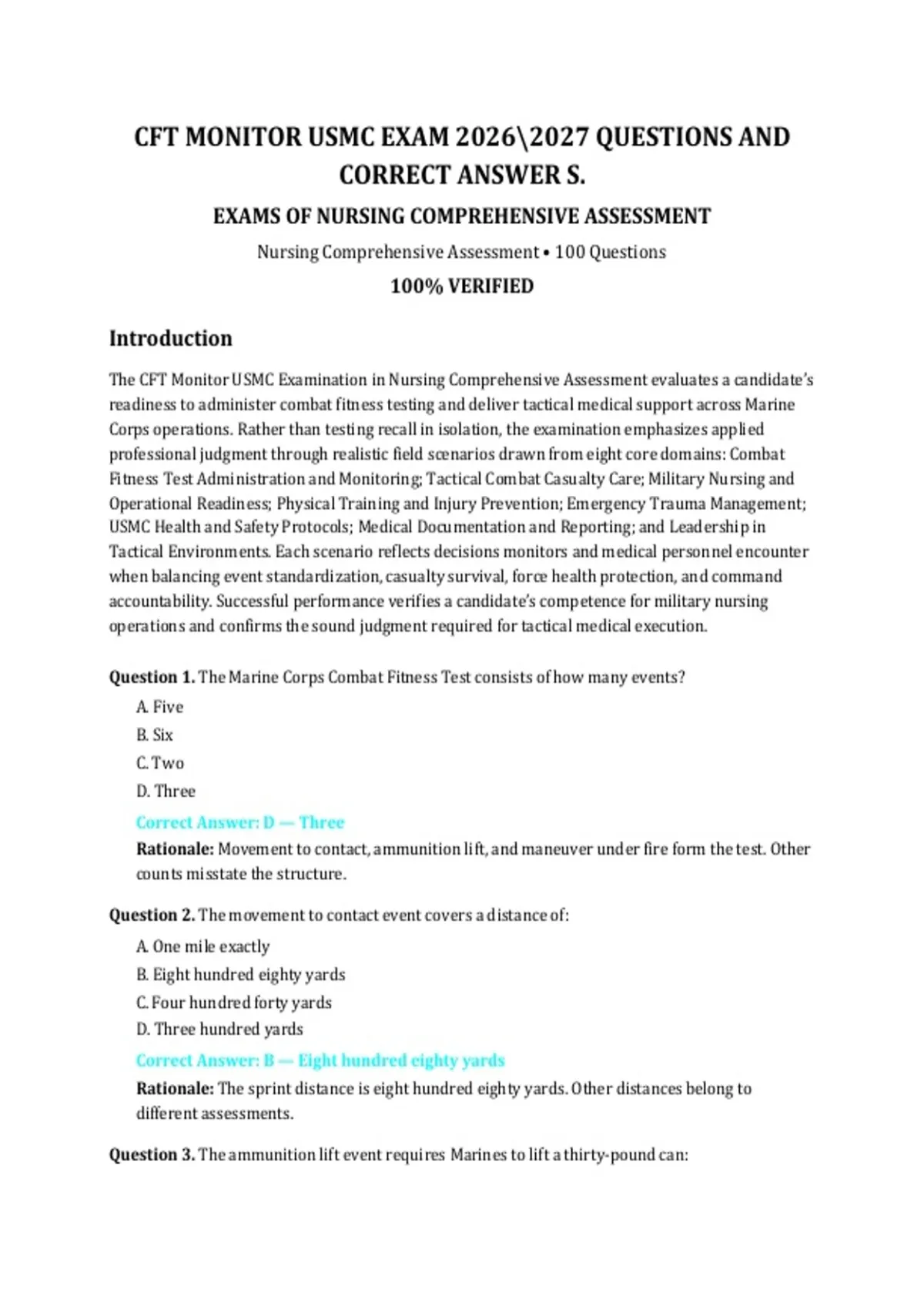 Dutch Language Examples CFT Monitor USMC Exam (2026/2027) – Combat Fitness Test Monitor ...