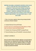 BRITISH COLUMBIA LOCKSMITH CERTIFICATION EXAM ACTUAL 2026&sol;2027 PRACTICE QUESTIONS AND CURRENTLY UPDATED STUDY GUIDE ACCURATE EXAM COMPLETE APPROVED QUESTIONS AND CORRECT VERIFIED ANSWERS WITH DETAILED RATIONALES &lpar;RELIABLE SOLUTIONS&rpar; LATEST UPDATED VERSION