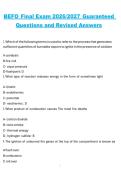 BEFO Final Exam Questions and Revised Answers&comma; 2026&sol;2027 Exam Preparation Material