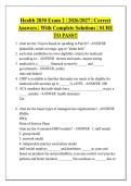 Health 2030 Exam 2 &vert; 2026&sol;2027 &vert; Correct &NewLine;Answers &vert; With Complete Solutions &vert; SURE &NewLine;TO PASS&excl;&excl; 
