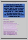 NASCLA General Contractor Business and Law Exam Prep 2026-2027&colon; 265 Practice Questions with Verified Answers & Detailed Rationales &vert; Complete Coverage of All 11 Exam Domains &vert; Updated for Latest NASCLA & State Licensing Guidelines &vert; 100&percnt; Accurate Solution