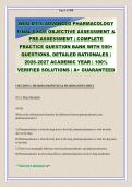 WGU D116 Advanced Pharmacology Final Exam Objective Assessment & Pre-Assessment Prep 2026-2027&colon; 525&plus; Practice Questions with Verified Answers & Detailed Rationales &vert; Complete Test Bank for Pharmacokinetics&comma; Pharmacodynamics&comma; ANS&comma; Cardiovascular&comma; Renal&comma; Re