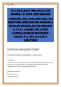 ILTS 305 Elementary Education &lpar;Grades 1-6&rpar; Exam Prep 2026-2027&colon; 255&plus; Practice Questions with Verified Answers & Detailed Rationales for Versions A&comma; B & C &vert; Updated per Latest Illinois Learning Standards &vert; Complete Test Bank for Language&sol;Literacy&comma; Mathemat