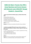 NURS 222 Week 1 Practice Test &lpar;PDF&rpar; &vert; Actual Questions and Correct Answers with Rationale Latest 2026&sol;2027 Already Graded A&plus; Assured Pass