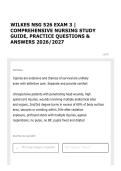 WILKES NSG 526 EXAM 3 &vert; COMPREHENSIVE NURSING STUDY GUIDE&comma; PRACTICE QUESTIONS & ANSWERS 2026&sol;2027