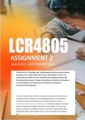 LCR4805 Assignment 2 Semester 2 2026 - Due September 2026