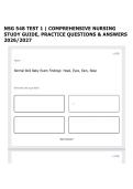 NSG 548 TEST 1 &vert; COMPREHENSIVE NURSING STUDY GUIDE&comma; PRACTICE QUESTIONS & ANSWERS 2026&sol;2027