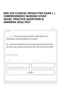 NSG 526 CLINICAL MODALITIES EXAM 1 &vert; COMPREHENSIVE NURSING STUDY GUIDE&comma; PRACTICE QUESTIONS & ANSWERS 2026&sol;2027