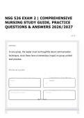 NSG 526 EXAM 2 &vert; COMPREHENSIVE NURSING STUDY GUIDE&comma; PRACTICE QUESTIONS & ANSWERS 2026&sol;2027