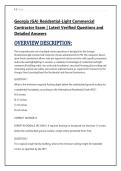 Georgia &lpar;GA&rpar; Residential-Light Commercial &NewLine;Contractor Exam &vert; Latest Verified Questions and &NewLine;Detailed Answers
