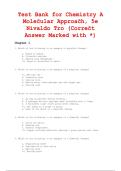 Test Bank for Chemistry A &NewLine;Mole&ccaron;ular Approa&ccaron;h&comma; 5e &NewLine;Nivaldo Tro &lpar;Corre&ccaron;t &NewLine;Answer Marked with &ast;&rpar;