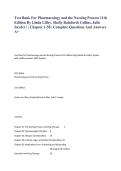 Test Bank For Pharmacology and the Nurs&itilde;ng Process 11th &NewLine;Ed&itilde;t&itilde;on By L&itilde;nda L&itilde;lley&comma; Shelly Ra&itilde;nforth Coll&itilde;ns&comma; Jul&itilde;e &NewLine;Snyder &vert; &vert; Chapter 1-58 &vert; Complete Quest&itilde;ons And Answers &NewLine;A&plus;