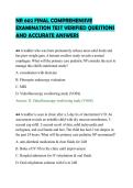 NR 602 FINAL COMPREHENSIVE&NewLine;EXAMINATION TEST VERIFIED QUESTIONS&NewLine;AND ACCURATE ANSWER