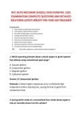 NYC AUTO MECHANIC &lpar;DIESEL&rpar; DCAS EXAM NO&period; 2105 &NewLine;EXAMINATION COMPLETE QUESTIONS AND DETAILED &NewLine;SOLUTIONS LATEST UPDATE THIS YEAR JUST RELEASED