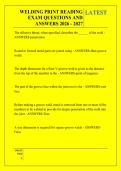 WELDING PRINT READING &NewLine;EXAM QUESTIONS AND &NewLine;ANSWERS 2026 - 2027