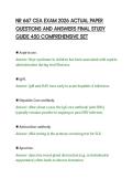 NR 667 CEA EXAM 2026 ACTUAL PAPER&NewLine;QUESTIONS AND ANSWERS FINAL STUDY&NewLine;GUIDE 450 COMPREHENSIVE SET