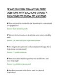 NR 667 CEA EXAM 2026 ACTUAL PAPER&NewLine;QUESTIONS WITH SOLUTIONS GRADED A&NewLine;PLUS COMPLETE REVIEW SET 450 ITEMS