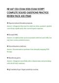 NR 667 CEA EXAM 2026 EXAM SCRIPT&NewLine;COMPLETE SOLVED QUESTIONS PRACTICE&NewLine;REVIEW PACK 450 ITEMS