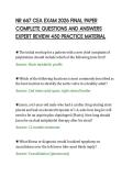 NR 667 CEA EXAM 2026 FINAL PAPER&NewLine;COMPLETE QUESTIONS AND ANSWERS&NewLine;EXPERT REVIEW 450 PRACTICE MATERIA