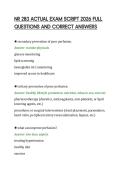 NR 283 ACTUAL EXAM SCRIPT 2026 FULL&NewLine;QUESTIONS AND CORRECT ANSWERS