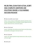 NR 283 FINAL EXAM FOUR ACTUAL SCRIPT&NewLine;2026 COMPLETE QUESTIONS AND&NewLine;SOLUTIONS GRADED A PLUS NURSING&NewLine;SUCCESS PACKAGE&NewLine;